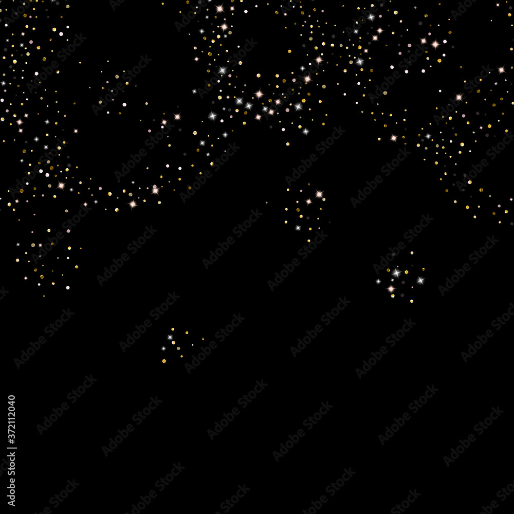 Gold Glitter Stars. Luxury Shiny Confetti.