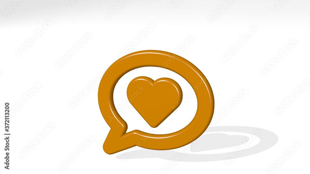 messages bubble heart alternate 3D icon casting shadow, 3D illustration for background and concept messages bubble heart alternate 3D icon casting shadow, 3D illustration for background and concept