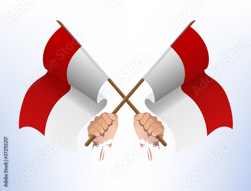 Flying flags crossed from Indonesia