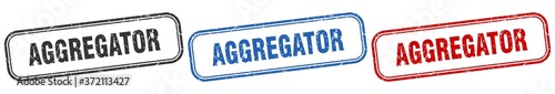 aggregator square isolated sign set. aggregator stamp