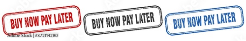 buy now pay later square isolated sign set. buy now pay later stamp