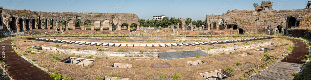 The Amphitheatre of Capua in the Italian region of Campania was finished in the 2nd century. After the Colosseum, it was the biggest in size.