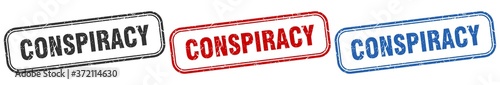 conspiracy square isolated sign set. conspiracy stamp