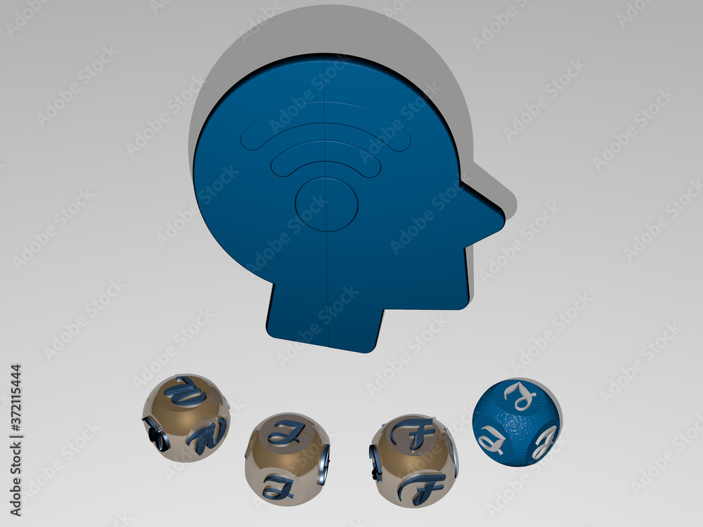 wifi round text of cubic letters around 3D icon, 3D illustration for internet and connection wifi round text of cubic letters around 3D icon, 3D illustration for internet and connection