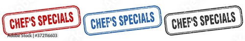 chef's specials square isolated sign set. chef's specials stamp