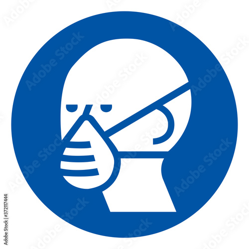 Wear Mask Symbol Sign, Vector Illustration, Isolate On White Background Label. EPS10