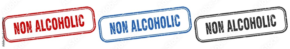 non alcoholic square isolated sign set. non alcoholic stamp non alcoholic square isolated sign set. non alcoholic stamp