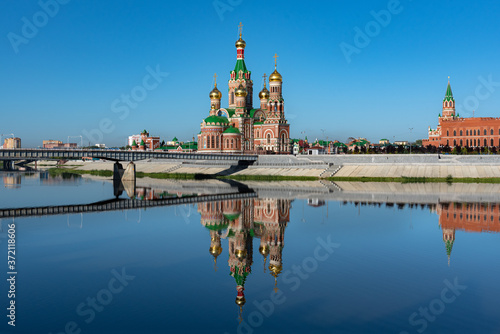 Fototapeta Naklejka Na Ścianę i Meble -  Orthodox cathedral in Yoshkar-Ola city in Russia
