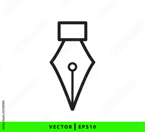 Fountain pen icon vector logo design template