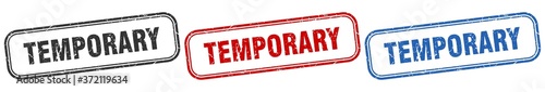 temporary square isolated sign set. temporary stamp