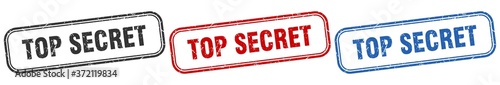 top secret square isolated sign set. top secret stamp