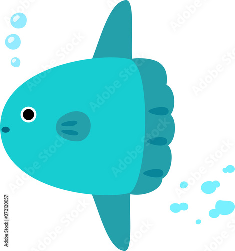 海中を泳ぐマンボウ