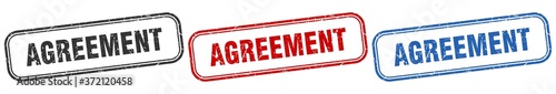 agreement square isolated sign set. agreement stamp