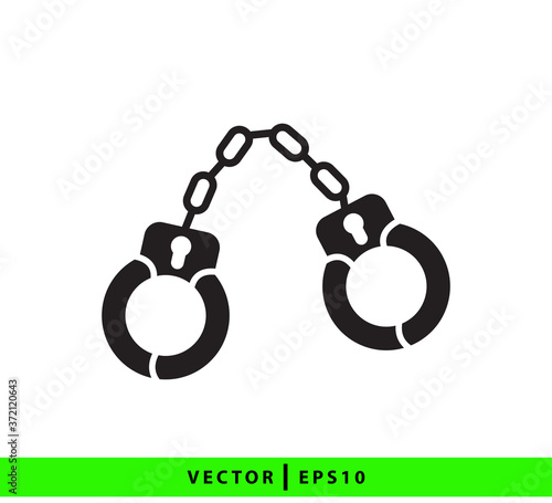 Handcuffs icon vector logo design template