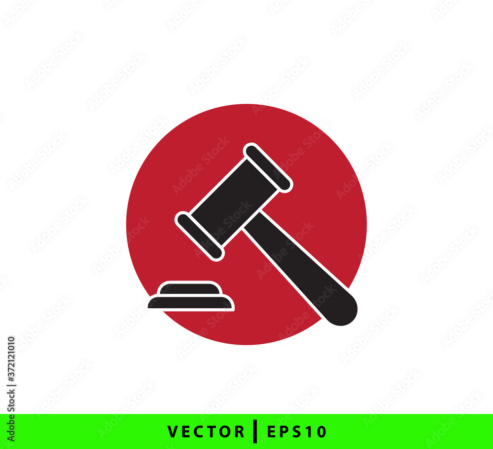 Hammer law icon vector logo design template Hammer law icon vector logo design template