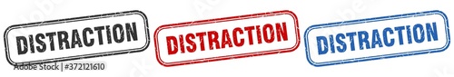 distraction square isolated sign set. distraction stamp