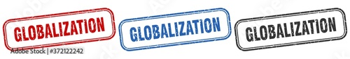 globalization square isolated sign set. globalization stamp