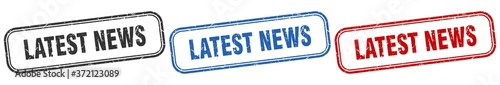 latest news square isolated sign set. latest news stamp