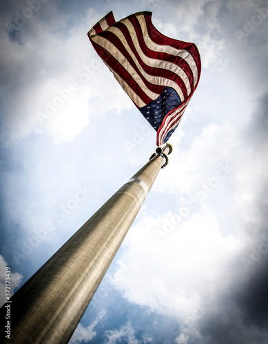american flag in the wind