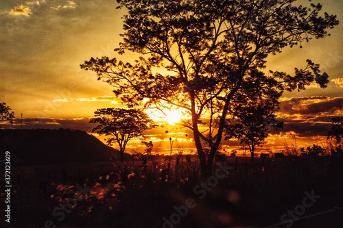 sunset in the mountains