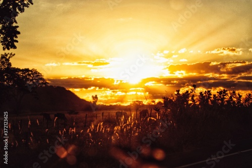 sunset in the mountains