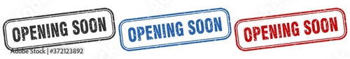 opening soon square isolated sign set. opening soon stamp