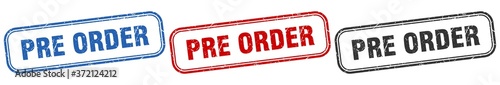 pre order square isolated sign set. pre order stamp