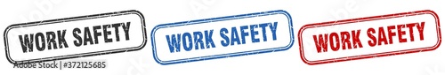 work safety square isolated sign set. work safety stamp