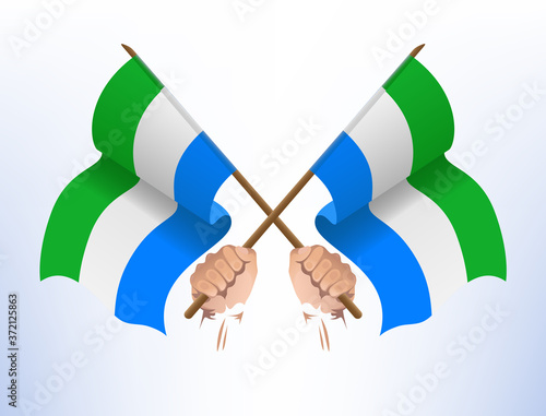 The flag fluttered across from the country of Sierra Leone