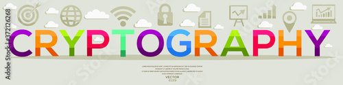 Creative (Cryptography) Design,letters and icons,Vector illustration.