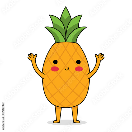 Cute Pineapple Cartoon Character