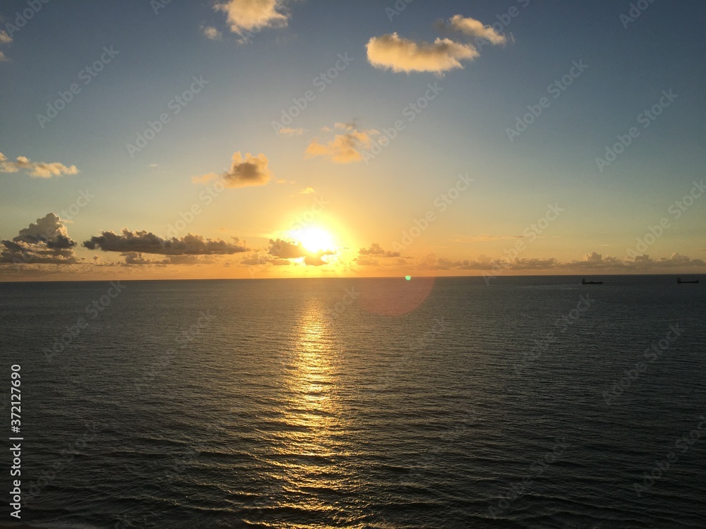 sunset over the ocean