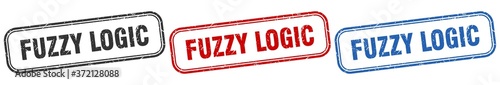 fuzzy logic square isolated sign set. fuzzy logic stamp
