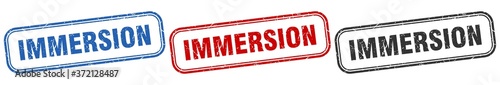 immersion square isolated sign set. immersion stamp