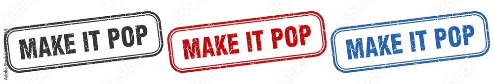 make it pop square isolated sign set. make it pop stamp make it pop square isolated sign set. make it pop stamp
