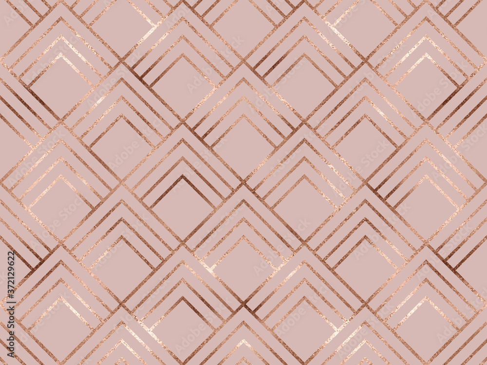 Geometric seamless pattern with copper rhombus tiles. Geometric seamless pattern with copper rhombus tiles.