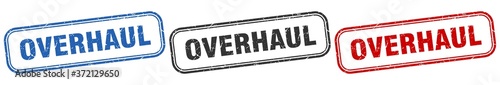 overhaul square isolated sign set. overhaul stamp