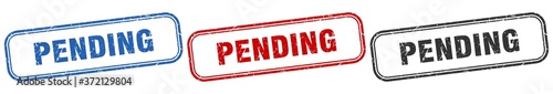 pending square isolated sign set. pending stamp