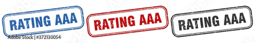 rating aaa square isolated sign set. rating aaa stamp