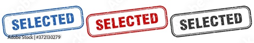 selected square isolated sign set. selected stamp