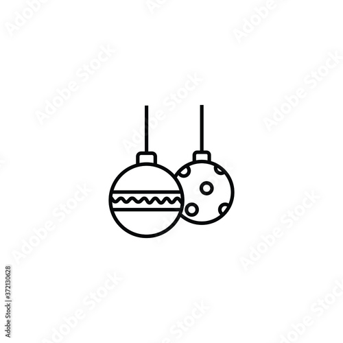 christmas ball thin icon isolated on white background, simple line icon for your work.