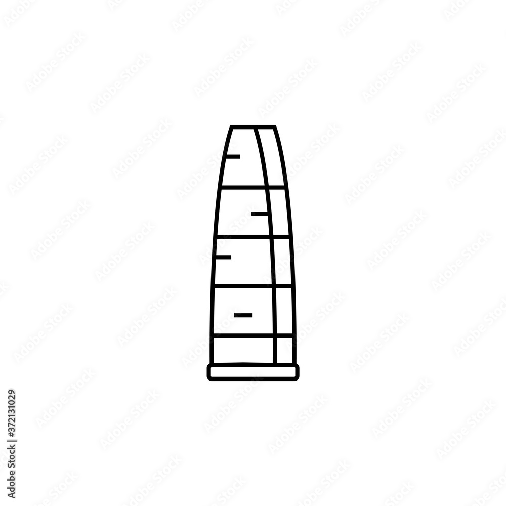 skyscraper thin icon isolated on white background, simple line icon for your work.