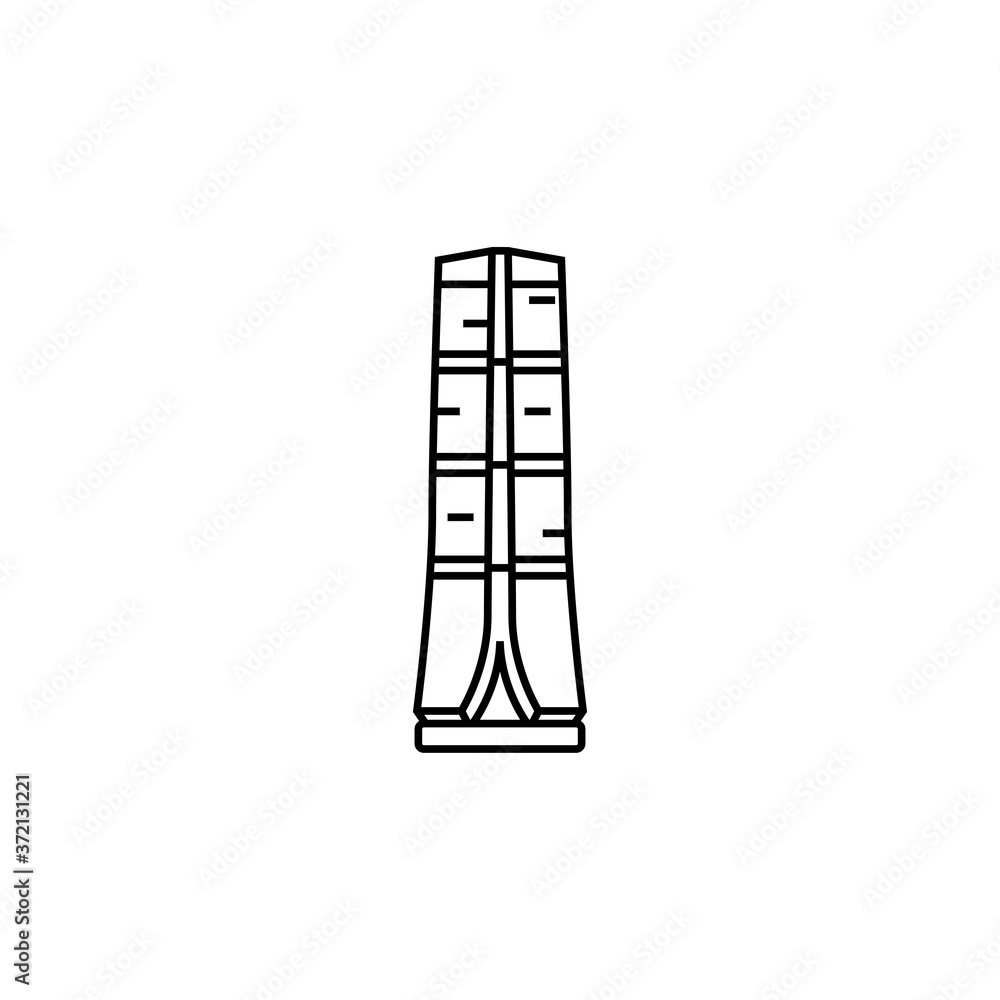 skyscraper thin icon isolated on white background, simple line icon for your work. skyscraper thin icon isolated on white background, simple line icon for your work.