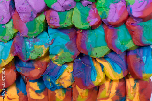 Colorful plasticine scale background. Close up texture.