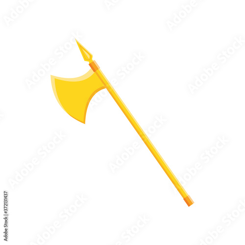axe golden on white background