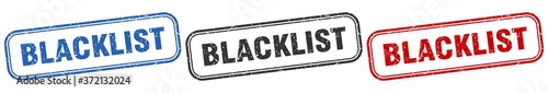 blacklist square isolated sign set. blacklist stamp