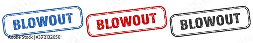 blowout square isolated sign set. blowout stamp