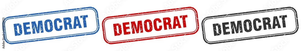 democrat square isolated sign set. democrat stamp democrat square isolated sign set. democrat stamp