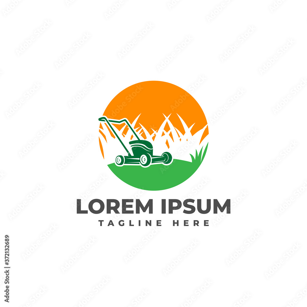 Lawn Mower Logo Vector Icon Illustration Lawn Mower Logo Vector Icon Illustration