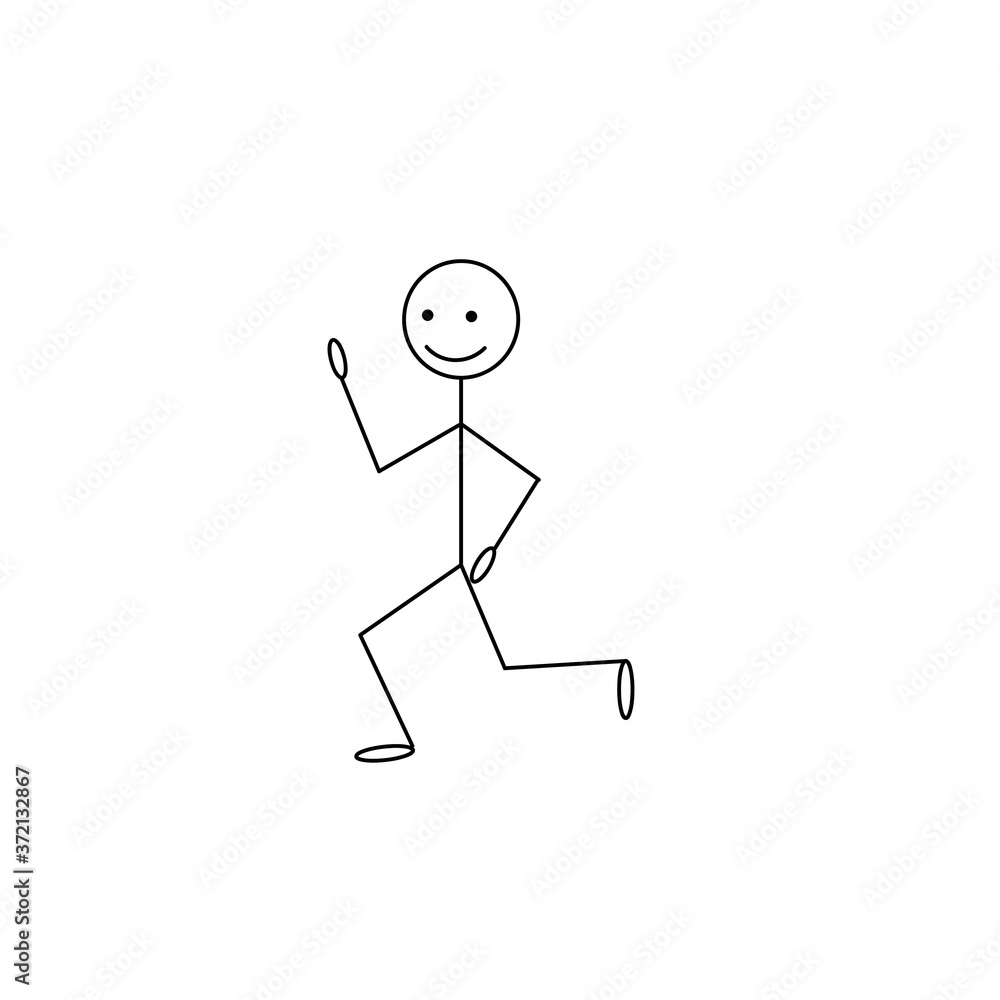 pictogram of a happy stick man running pictogram of a happy stick man running